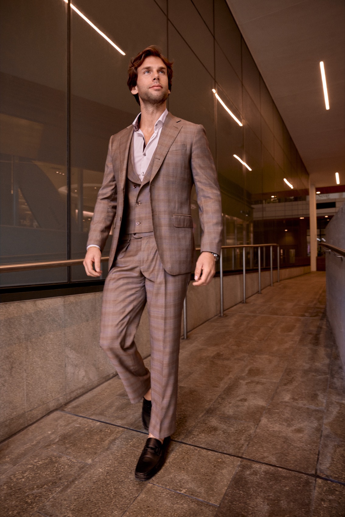 Finished bespoke three-piece suit